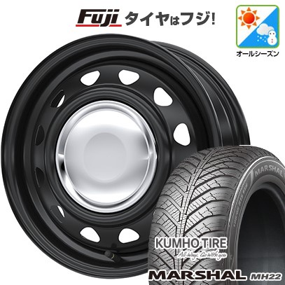 【新品 軽自動車】N-BOX タント スペーシア オールシーズンタイヤ ホイール4本セット 155/65R14 マーシャル MH22 (限定) スチールホイル ネオキャロ 14インチ