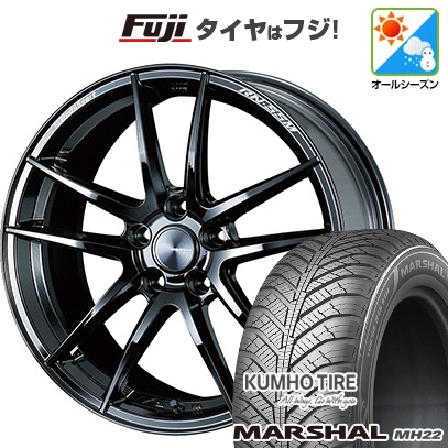 【新品国産車用5穴114.3】 | オールシーズンタイヤ ホイール4本セット | 225/45R18 | マーシャル MH22(限定) | WEDS ウェッズスポーツ RN-55M | 8J 18インチ