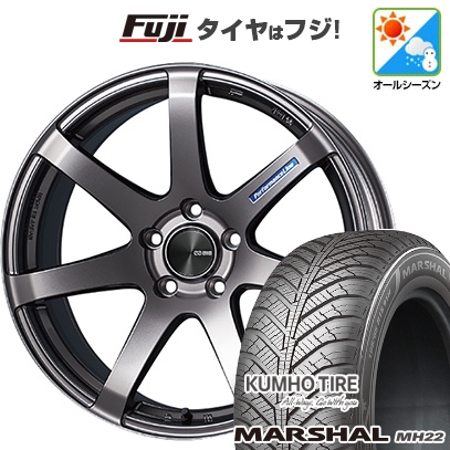 【新品国産車用 5穴114.3車】 オールシーズンタイヤ ホイール4本セット 225/45R18 クムホ マーシャル MH22(限定) ENKEI エンケイ PF07 18インチ