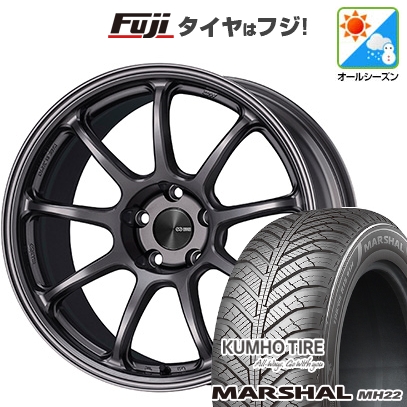 【新品国産車用 5穴114.3車】 オールシーズンタイヤ ホイール4本セット 225/45R18 クムホ マーシャル MH22(限定) ENKEI エンケイ PF09 18インチ