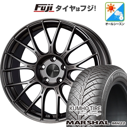 【新品国産車用 5穴114.3車】 オールシーズンタイヤ ホイール4本セット 225/45R18 クムホ マーシャル MH22(限定) ENKEI エンケイ PFM1 18インチ