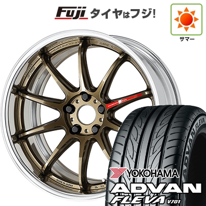 【新品国産車用 5穴100車】 夏タイヤ ホイール4本セット 215/40R18 ヨコハマ アドバン フレバV701 WORK ワーク エモーション ZR10 2P フルリバースリム 18インチ