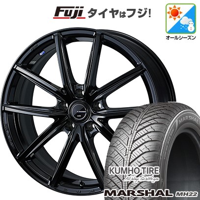 新品国産車用 5穴114.3車 オールシーズンタイヤ ホイール4本セット 235/55R18 クムホ マーシャル MH22 オールシーズン(限定) WEDS レオニス NAVIA 08 18インチ