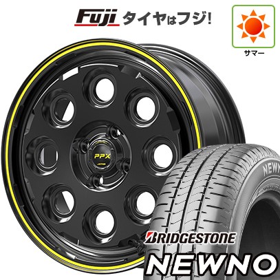 【新品 軽自動車】N-BOX タント スペーシア 夏タイヤ ホイール4本セット 155/65R14 ブリヂストン ニューノ(限定) 共豊 PPX ミルエイト 14インチ