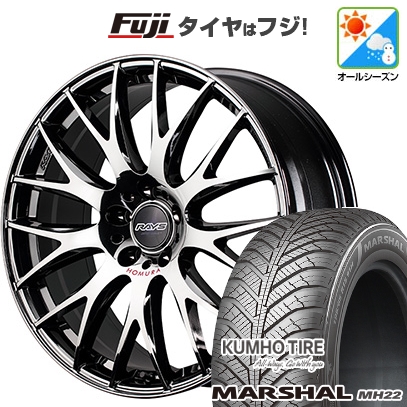 新品国産車用 5穴114.3車 オールシーズンタイヤ ホイール4本セット 225/45R18 マーシャル MH22(限定) RAYS ホムラ 2X9Plus JET BLACK EDITION IV 18インチ