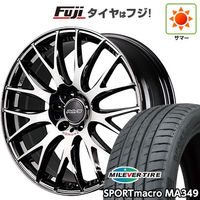 新品国産車用 5穴114.3車 夏タイヤ ホイール4本セット 225/45R18 ミレバー スポーツマクロ MA349（限定） RAYS ホムラ 2X9Plus JET BLACK EDITION IV 18インチ