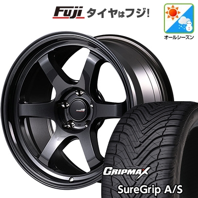 【新品国産車用 5穴114.3車】 オール時期タイア 車輪4本仕掛ける 235/60R18 GRIP MAX シュアグリップ A/S(押さえる) MID WHEELS MID RACING R06 18in 自動車-車、バイク、自転車