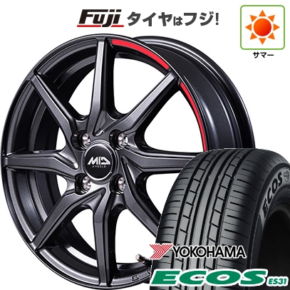 【新品 軽自動車】 夏タイヤ ホイール4本セット 165/55R14 ヨコハマ エコス ES31 MID WHEELS RX810 アクティブブラック 4.5J 14インチ