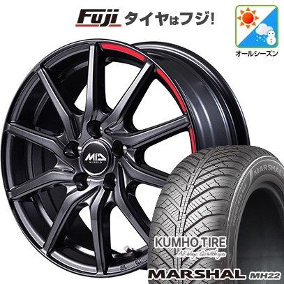 【新品】フリード 5穴/114 | オールシーズンタイヤ ホイール4本セット | 185/65R15 | クムホ マーシャル MH22(限定) | RX810 アクティブブラック | 15インチ