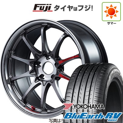 パンク保証付き 新品国産車用 5穴114.3車 夏タイヤ ホイール4本セット 225/60R18 ヨコハマ ブルーアース RV-03 RAYS ボルクレーシング CE28N-plus SL 18インチ