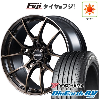 パンク保証付き 新品国産車用 5穴114.3車 夏タイヤ ホイール4本セット 225/60R18 ヨコハマ ブルーアース RV-03 RAYS ボルクレーシング G025 SZ EDITION 18インチ