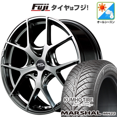 【新品国産車用 5穴114.3車】 オールシーズンタイヤ ホイール4本セット 225/45R18 クムホ マーシャル MH22(限定) MID WHEELS MID EXCLUSIVE 025F 18インチ