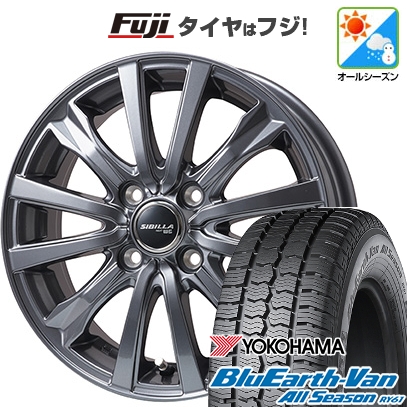 新品 軽トラ 軽バン オールシーズンタイヤ ホイール4本セット 145/80R12 80/78N ヨコハマ ブルーアース Van RY61 トピー シビラ NEXT W-5【限定】 3.5J 12インチ