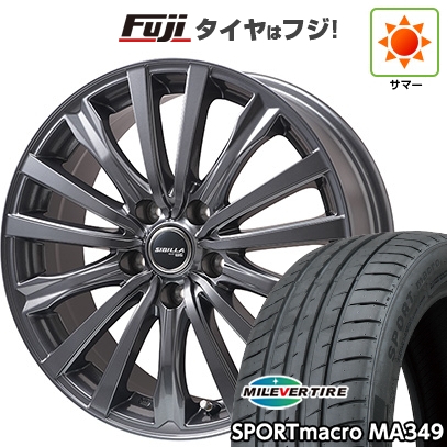 【新品国産車用5穴114.3】 | 夏タイヤ ホイール4本セット | 205/55R17 | ミレバー MA349 | トピー シビラ NEXT W-5 ディープグレー【限定】 | 7J 17インチ