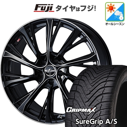 【新品国産車用5穴114.3】 | オールシーズンタイヤ ホイール4本セット | 225/55R18 | グリップマックス Sure Grip AS | レオニス JG BK/SCマシニング 18インチ