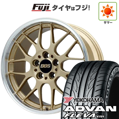【新品国産車用5穴100】 | 夏タイヤ ホイール4本セット | 215/40R18 | ヨコハマ アドバン フレバV701 | BBS JAPAN RG-R | 7.5J 18インチ