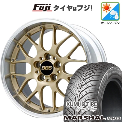 【新品国産車用5穴114.3】 | オールシーズンタイヤ ホイール4本セット | 215/55R17 | マーシャル MH22(限定) | BBS JAPAN RS-GT | 7J 17インチ