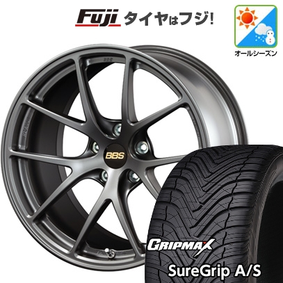 グリップマックス - 【新品国産車用5穴114.3】 | オール時季タイア 銀輪4本仕かける | 225/45R18 | Sure Grip AS | BBS JAPAN RI-A 18in