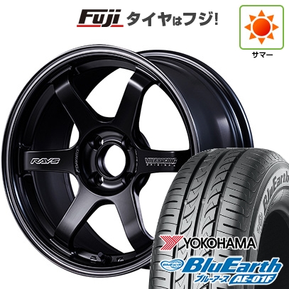 【新品国産車用4穴100】 | 夏タイヤ ホイール4本セット | 195/55R16 | ヨコハマ ブルーアース AE-01F | TE37 ソニック Black Shadow LTD. | 6.5J 16インチ