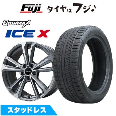 【新品】アウディA3（GY） スタッドレスタイヤ ホイール４本セット 225/40R18 グリップマックス アイスX BSW(限定) ユーロツヴァイ FK-5 8J 18インチ