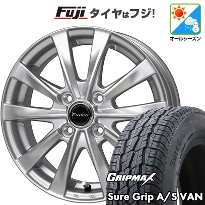 【新品】軽トラ 軽バン オールシーズンタイヤ ホイール4本セット 145/80R12 80/78T GRIPMAX SureGrip A/S VAN エクスターAG2【限定】 4J 12インチ