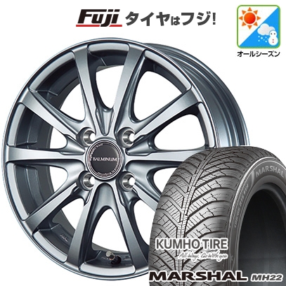 【新品】エブリイワゴン オールシーズンタイヤ ホイール4本セット 155/70R13 クムホ マーシャル MH22(限定) ブリヂストン バルミナ LS10 4J 13インチ