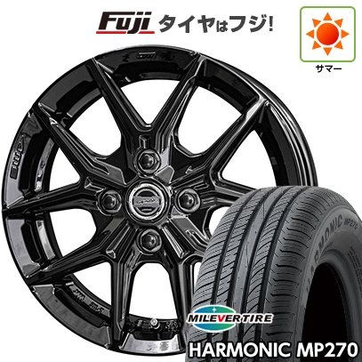 【新品国産車用4穴100】 | 夏タイア 銀輪4本仕かける | 185/65R14 | ミ生き胆 ハーモニック MP270(押さえる) | 共豊 平手打ち IG-TEC | 5J 14in