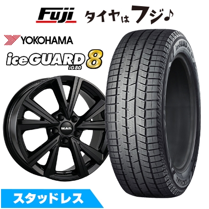 iceGUARD - 張り裂ける言いはなつ付き添い人【新品】VW(ポロ AW)スタッドレスタイヤ 銀輪4本仕かける 195/55R16 ヨコハマ 内燃機関かばい立て8 八つIG80 MAK クバーズ 6.5J 16in