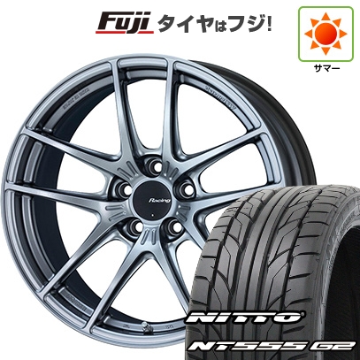【パンク保証付き】【新品国産車用5穴114.3】 | 夏タイヤ ホイール4本セット | 245/45R19 | ニットー NT555 G2 | ENKEI エンケイ Racing NVR5 | 19インチ