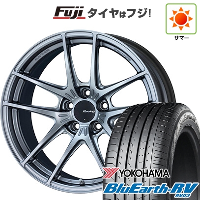 【パンク保証付き】【新品国産車用5穴114.3】 | 夏タイヤ ホイール4本セット | 225/45R19 | ブルーアース RV-03 | ENKEI エンケイ Racing NVR5 | 19インチ