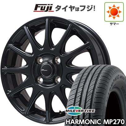 【新品国産車用4穴100】 | 夏タイヤ ホイール4本セット | 185/55R15 | ミレバー ハーモニック MP270(限定) | BWスポーツ S-120 ダークガンメタ | 15インチ
