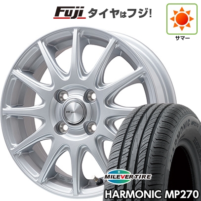 【新品国産車用4穴100】 | 夏タイヤ ホイール4本セット | 195/55R16 | ミレバー MP270 | ビッグウエイ BWスポーツ S-120 メタルシルバー | 6J 16インチ