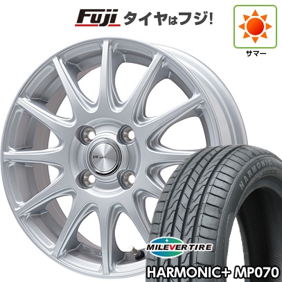 【新品】N-BOX タント スペーシア 夏タイヤ ホイール4本セット 165/55R15 ミレバー ハーモニック プラス MP070 BWスポーツ S-120 メタルシルバー 4.5J 15インチ