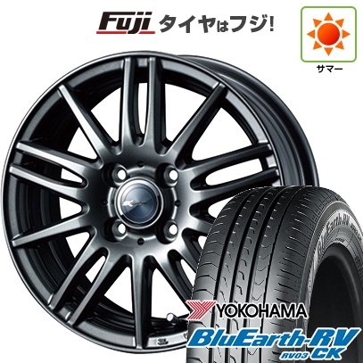 【パンク保証付き】【新品】ソリオ ハスラー 夏タイヤ ホイール4本セット 165/70R14 ヨコハマ ブルーアース RV-03CK WEDS ザミック ティート 4.5J 14インチ