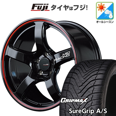【新品国産車用5穴114.3】 | オールシーズンタイヤ ホイール4本セット | 225/40R18 | グリップマックス Sure Grip AS | MID RACING R50 18インチ