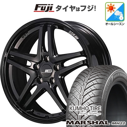 【新品国産車用5穴114.3】 | オールシーズンタイヤ ホイール4本セット | 235/55R18 | マーシャル MH22(限定) | SSR GT GTV06 | 8J 18インチ