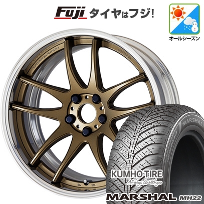 【新品国産車用5穴114.3】 | オールシーズンタイヤ ホイール4本セット | 235/55R18 | マーシャル MH22(限定) | WORK ワーク エモーション CR 2P | 8J 18インチ