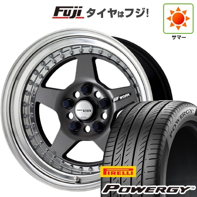 PIRELLI - 【新品国産車用5穴114.3】 | 夏タイア 銀輪4本仕かける | 205/60R16 | ピレリ パワジー | WORK 細工物 マイはやりっ子 CR01 | 6.5J 16in