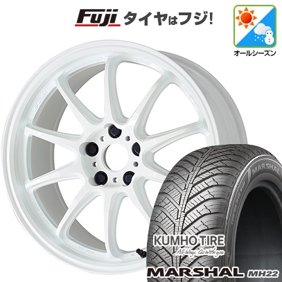 KUMHO - 【新品国産車用5穴114.3】 | オール時期タイア 車輪4本仕掛ける | 235/55R18 | マーシャル MH22(押さえる) | WORK 細工物 情感 ZR10 | 7.5J 18in オールシーズンタイヤ、ホイールセット-自動車-車、バイク、自転車