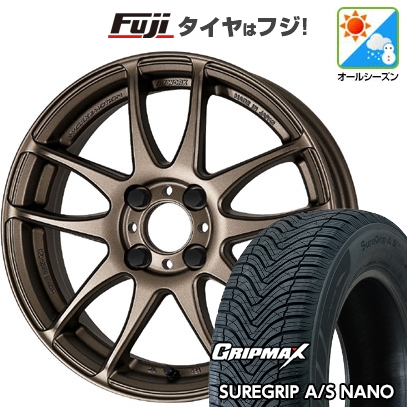 【新品 軽自動車】タフト ソリオ オールシーズンタイヤ ホイール4本セット 165/65R15 シュアグリップA/S ナノ(限定) ワーク EMOTION CR kiwami 15インチ