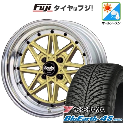 N-BOX タント スペーシア オールシーズンタイヤ ホイール4本セット 165/55R15 ヨコハマ ブルーアース 4S AW21 オールシーズン ワーク エクイップ 03 15インチ