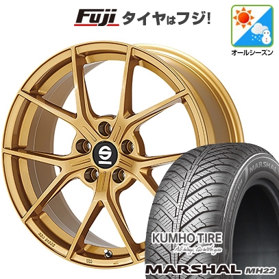 KUMHO - 【新品国産車用5穴114.3】 | オール時分タイア 車輪4本仕かける | 225/45R18 | マーシャル MH22(押さえる) | OZ SPARCO ポディオ | 8J 18in