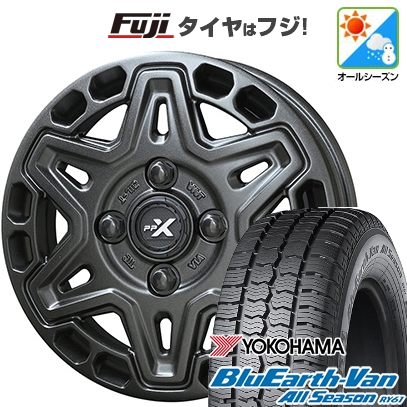 【新品】軽トラ 軽バン オールシーズンタイヤ ホイール4本セット 145/80R12 80/78N ヨコハマ ブルーアース Van RY61 オールシーズン 共豊 PPX MK6 3.5J 12インチ
