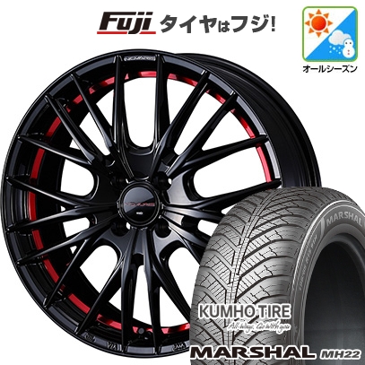 【新品国産車用4穴100】 | オールシーズンタイヤ ホイール4本セット | 175/65R15 | クムホ マーシャル MH22(限定) | ノヴァリス ローグ QR | 15インチ