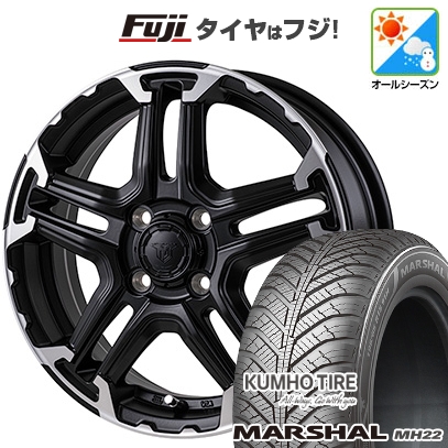 【新品国産車用4穴100】 | オールシーズンタイヤ ホイール4本セット | 185/55R15 | クムホ マーシャル MH22(限定) | モンツァ JPスタイル MJ-T | 15インチ