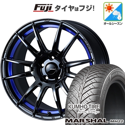 【新品国産車用5穴114.3】 | オールシーズンタイヤ ホイール4本セット | 235/55R18 | マーシャル MH22(限定) | WedsSport SA-62R【限定】 18インチ