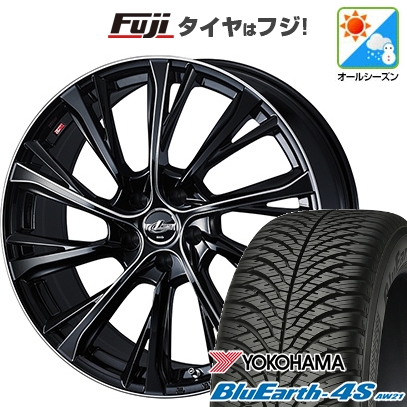 【パンク保証付き】N-BOX タント | オールシーズンタイヤ ホイール4本セット | 165/55R15 | ブルーアース 4S AW21 | レオニス JG BK/SCマシニング 15インチ