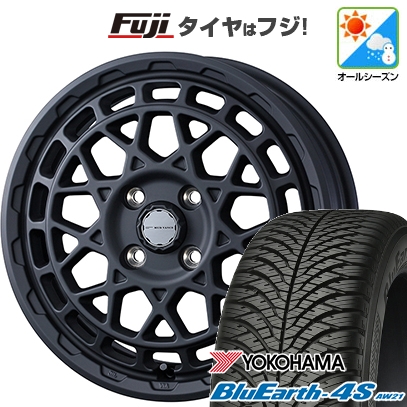 【パンク保証付き】N-BOX タント | オールシーズンタイヤ ホイール4本セット | 165/55R15 | ブルーアース 4S AW21 | マッドヴァンス X タイプM 15インチ