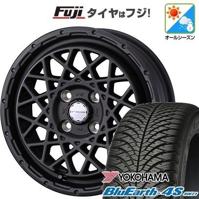 【パンク保証付き】N-BOX タント スペーシア | オールシーズンタイヤ ホイール4本セット | 165/55R15 | ブルーアース 4S AW21 | マッドヴァンス 09 15インチ