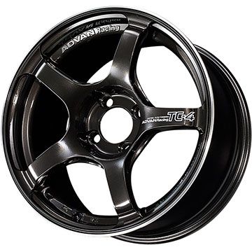 【新品国産車用 4穴100車】 オールシーズンタイヤ ホイール４本セット 185/60R15 クムホ マーシャル MH22(限定) ヨコハマ アドバンレーシング TC4 15インチ